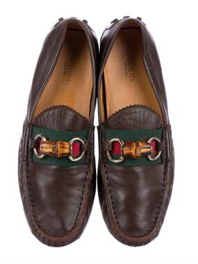 Gucci Leather Web Loafers